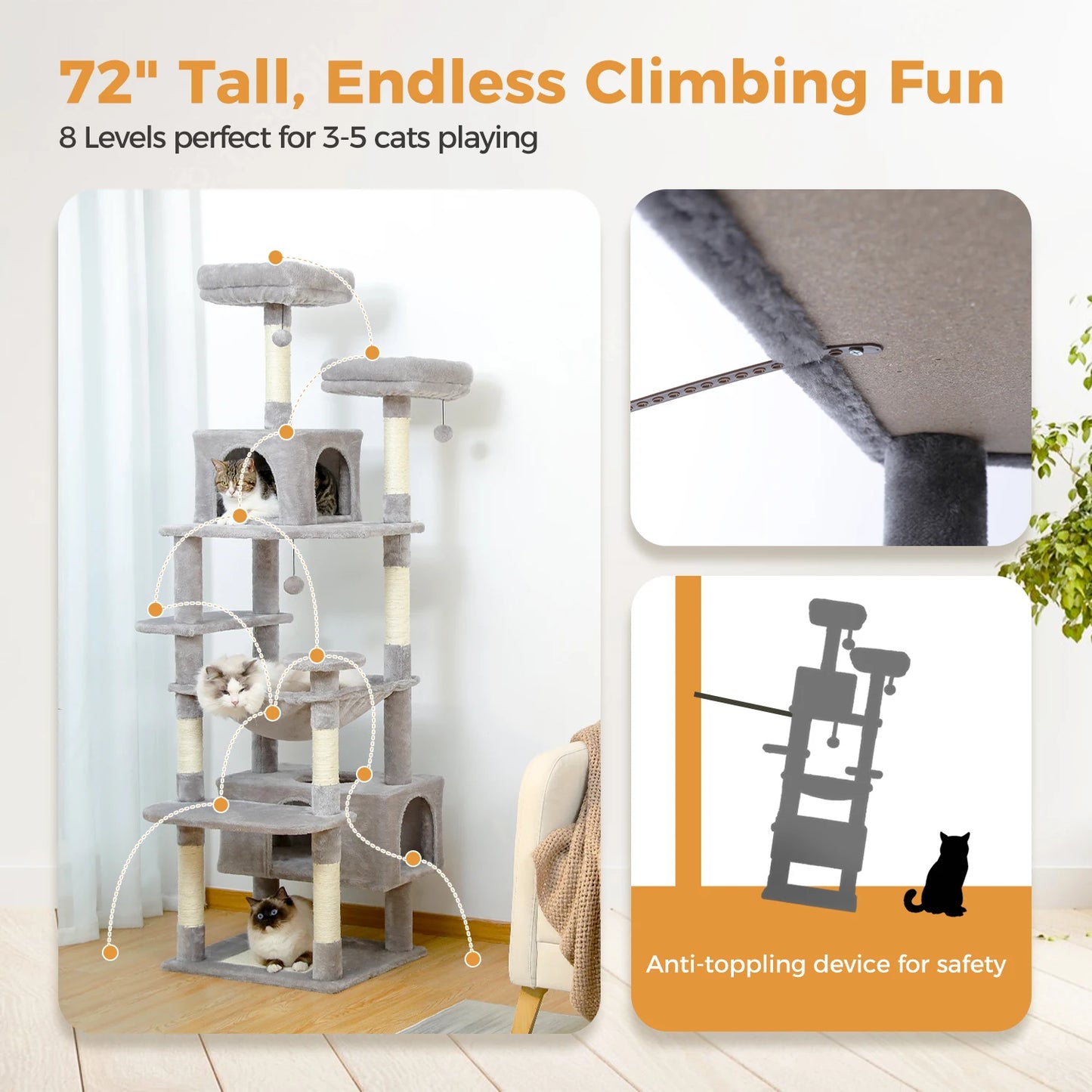 184cm Cat Tree for Indoor Cats