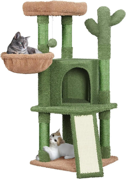 42" Multi Level Cat Cactus Tree/ Scratching Post for Indoor Cats-