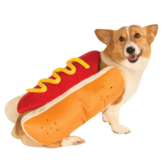 Hot Dog Shaped Dog Costume Halloween Pet Apparel-